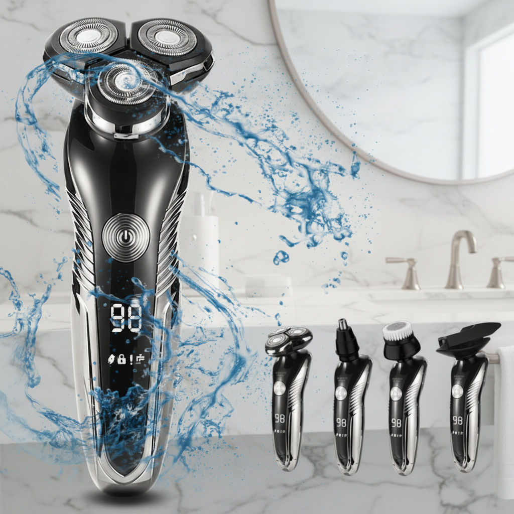 Waterproof Rechargeable Electric Shaver for Wet and Dry Grooming