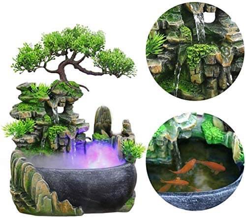 Tranquil Waters Tabletop Fountain with LED Illumination