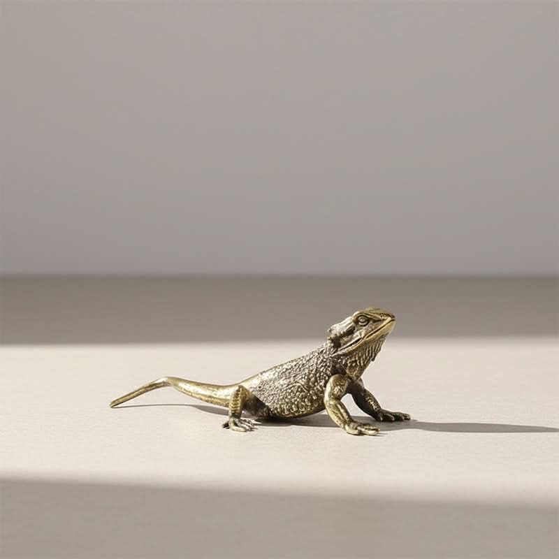 Brass Lizard Decorative Figurine - Unique Accent for Home and Office
