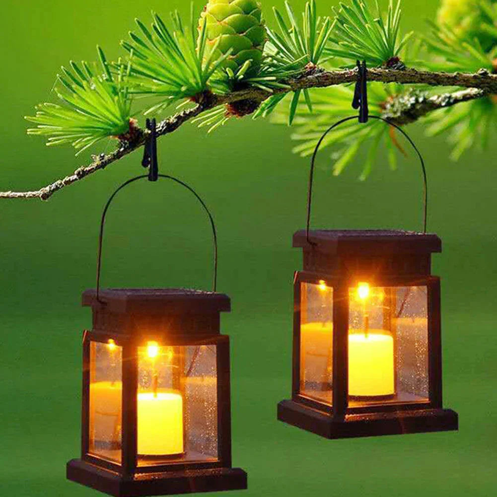 LED Flickering Light Solar Lantern for Garden and Balcony Decor
