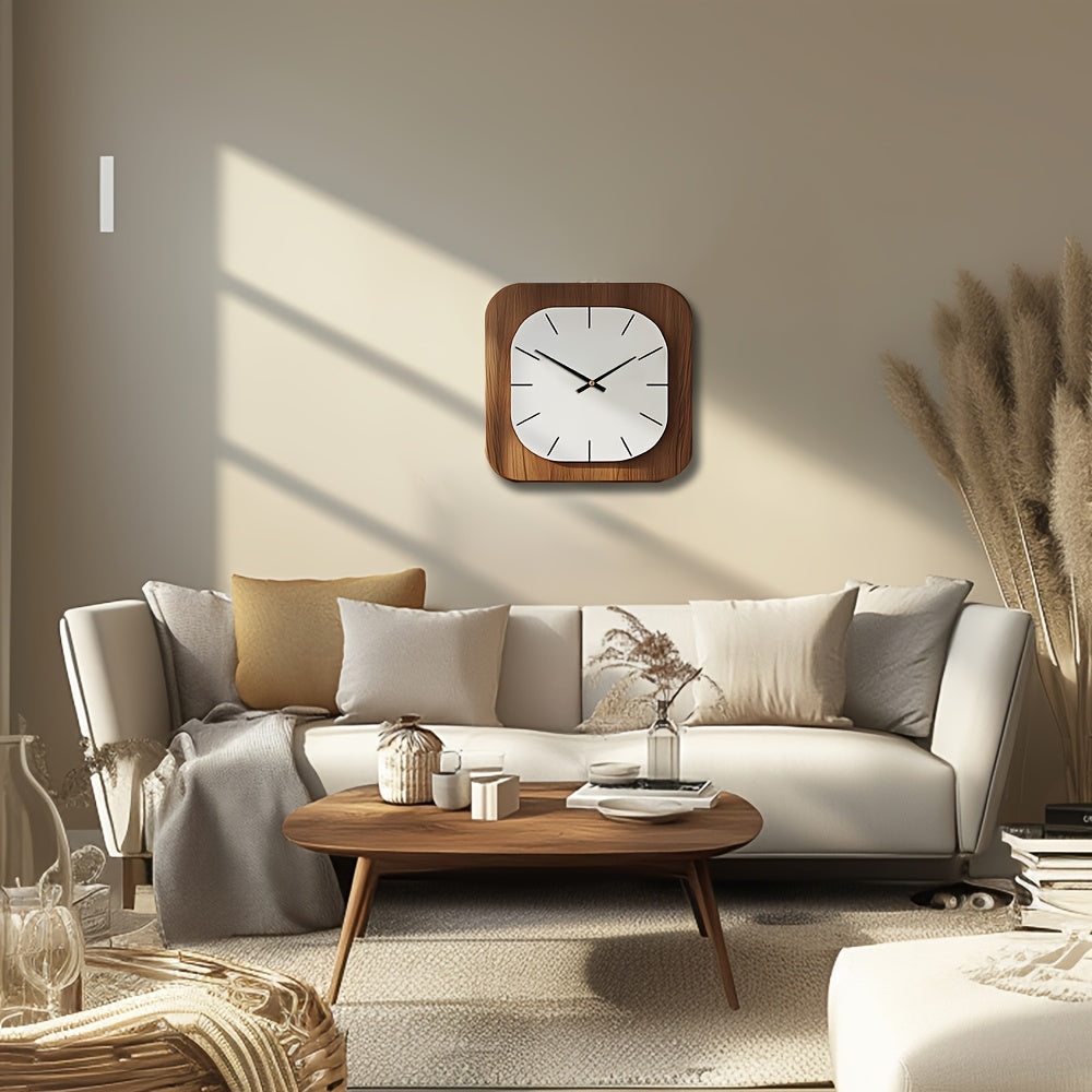 Charming Square Timber Wall Clock for Elegant Interiors