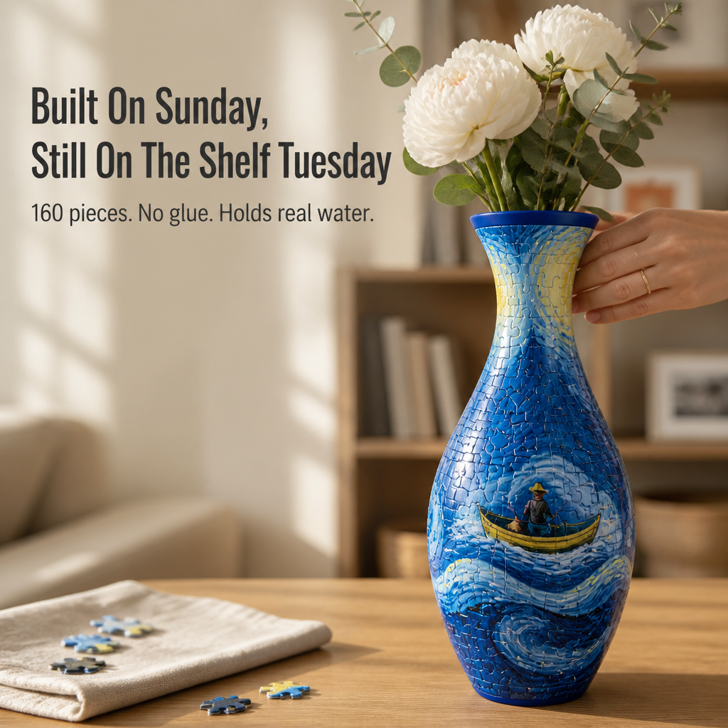 BloomCraze™ — Snap 160 Pieces Together to Create a Porcelain-Style Vase That Holds Real Flowers