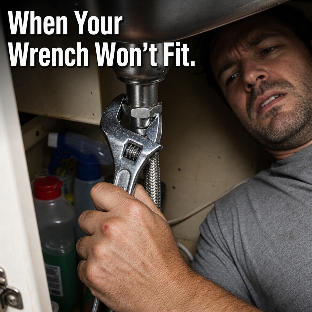 PowerGrip™ — Spin Around Supply Lines, Twist Off Stuck Faucet Nuts Quick