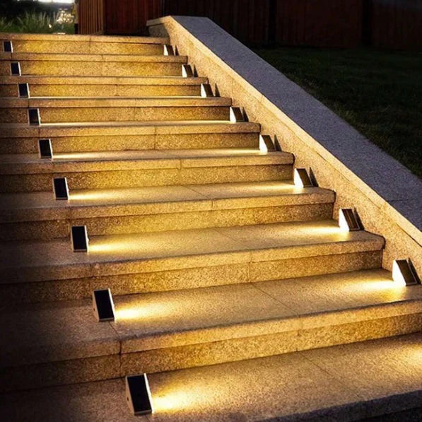 Outdoor Solar Stair Lights – Warm White LED Glow, Available in Packs of 4 or 10
