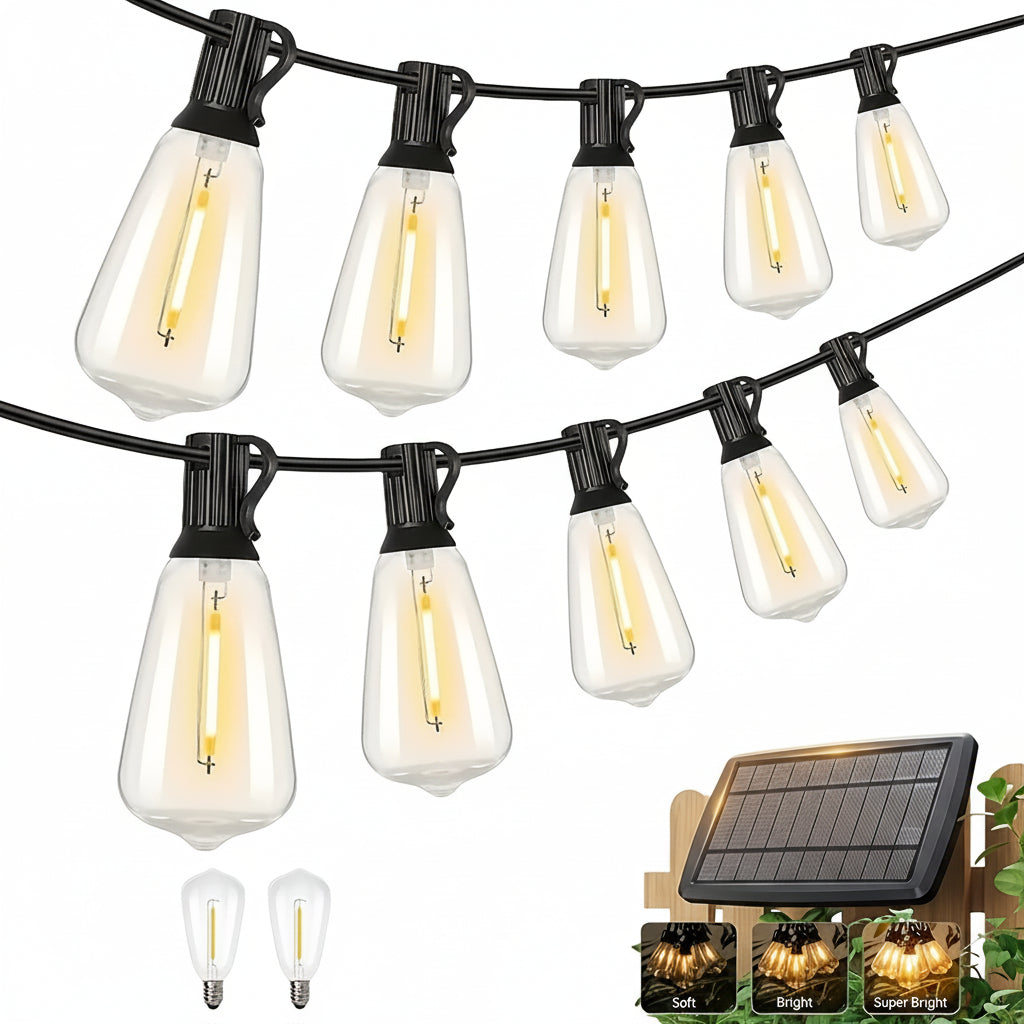 Lumoscape - 100FT Solar-Powered LED String Lights with Adjustable Brightness