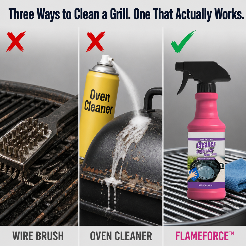 FlameForce™ — Remove Stubborn Burnt-On Grease from Your Grill in Just Two Minutes