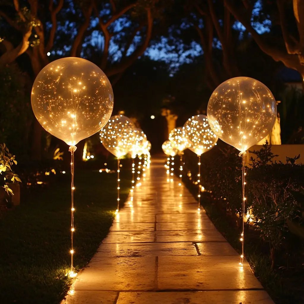 Balloon Set with 10 Pieces | Ambient Warm White Glow | Battery Operated | LumiGlobe
