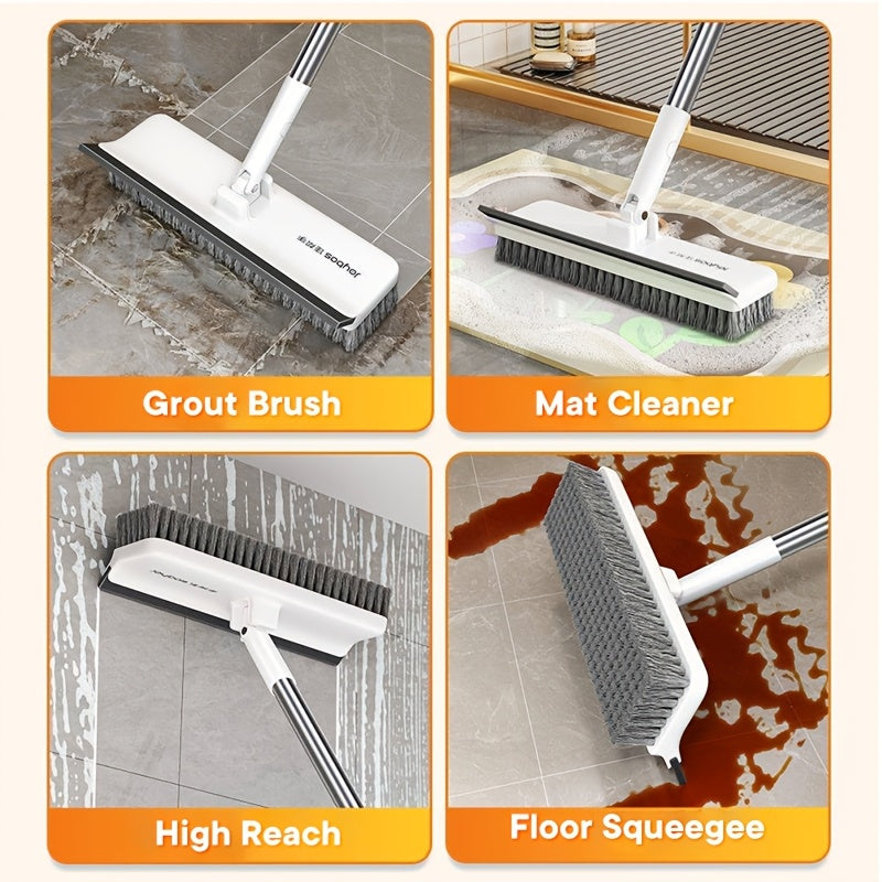 PowerScrub Pro - Versatile Floor Cleaning Brush with Extended Handle