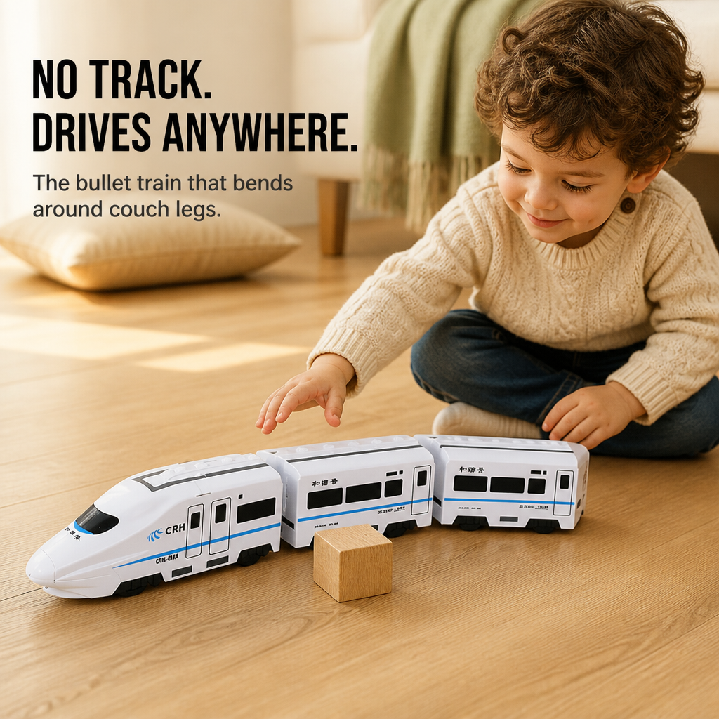 BrainBuzz Express™ — Dash a Lifelike Bullet Train Across Their Bedroom Floor