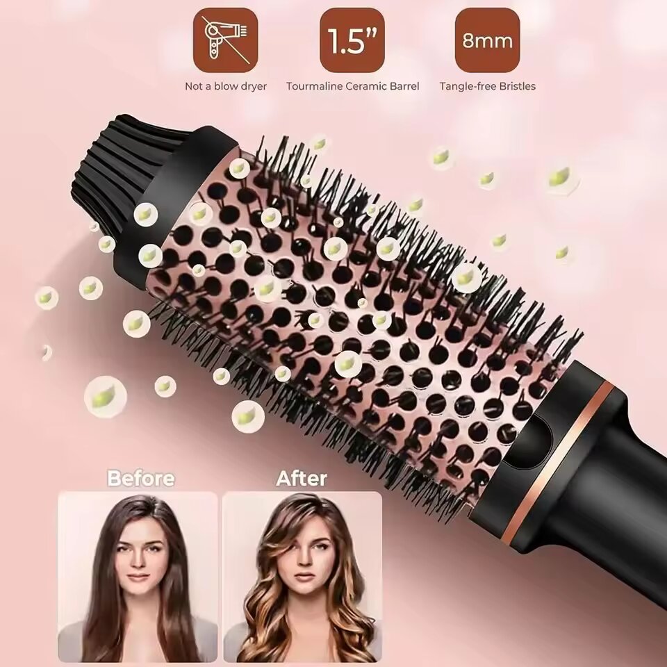 VelvetWave™ Curling Brush — Effortless Glamorous Curls That Last All Day