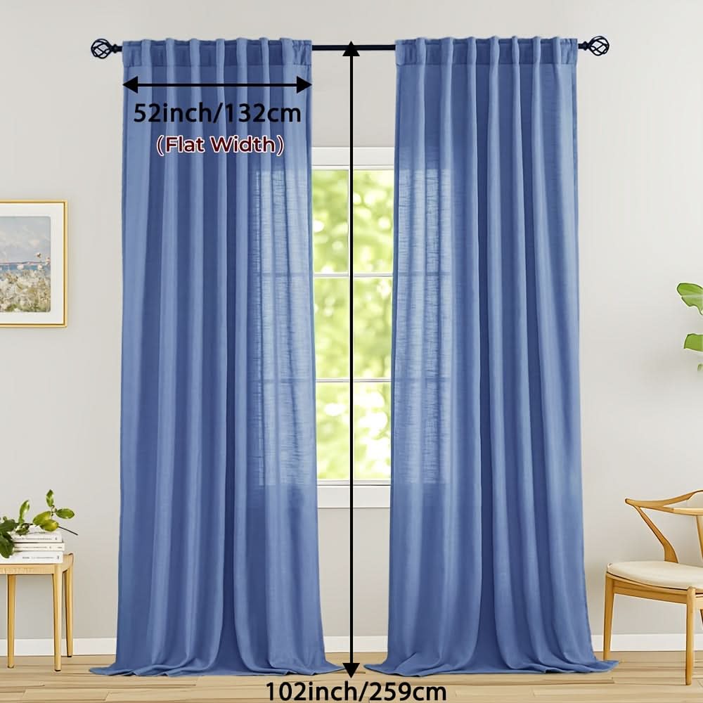 Flax Linen Sheer Curtains for Soft Light Filtering and Privacy