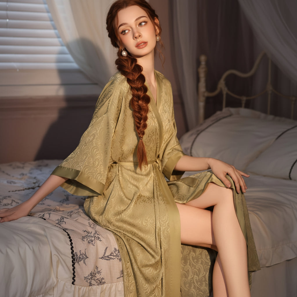 Starlit Serenity - Chic Satin Robe for Women