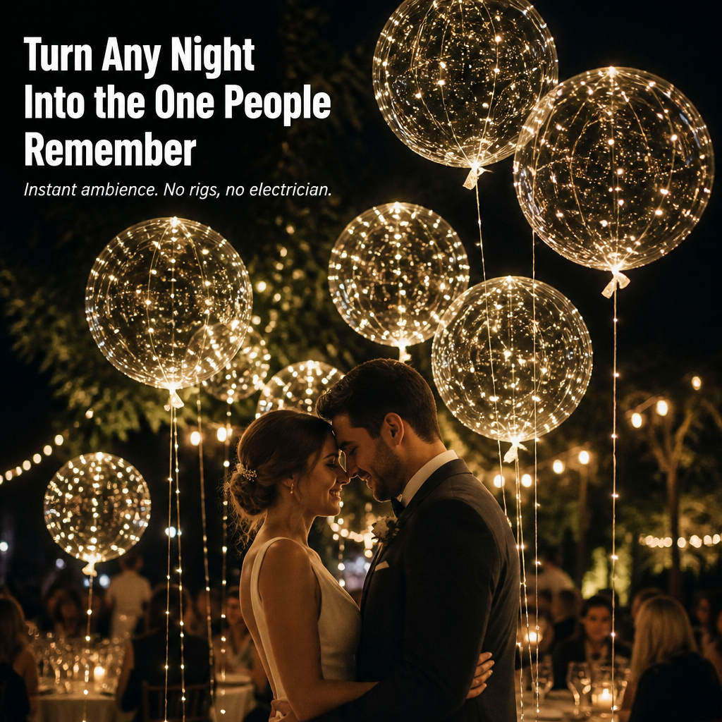 GlowNova™ LED Balloons — Display the Glow Your Guests Can’t Stop Talking About