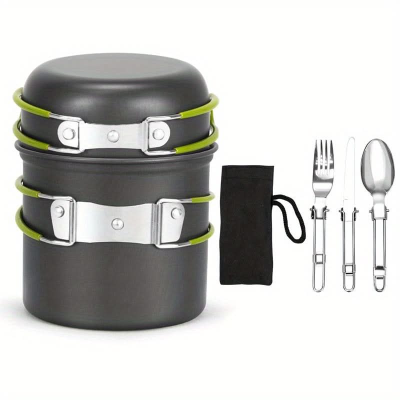 Backpacking Cooking Set with Fork and Spoon