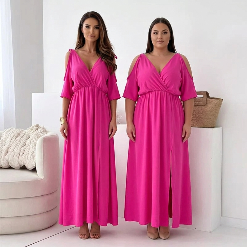 SerenAura™ V-Neck Dress — Own Every Room with Bold, Effortless Confidence
