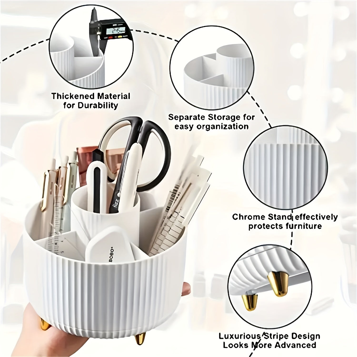 RevolveStyle - 360° Rotating Makeup Organizer with 5 Compartments