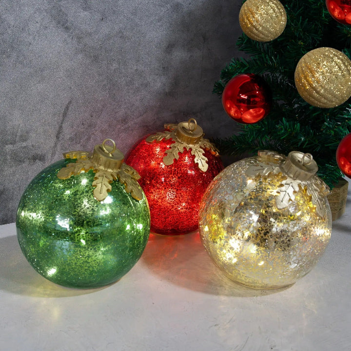 Glass Table Decorations Christmas Set of 3 — Add Sparkling Elegance to Any Table
