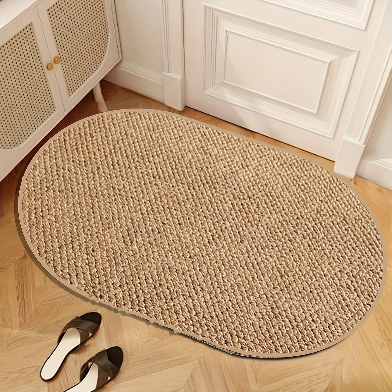 NordicElegance - Versatile Oval Brown Entryway Rug for Every Space