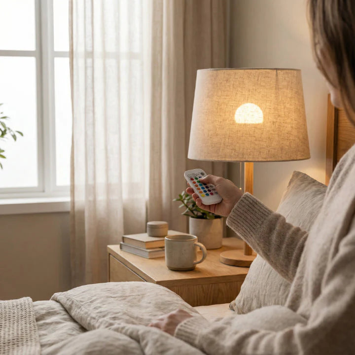 Rechargeable E27 RGB LED Lamp with Remote Control – Cordless Installation