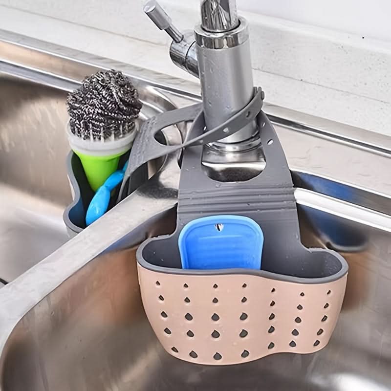 Adjustable Sink Storage Tray with Sponge Set