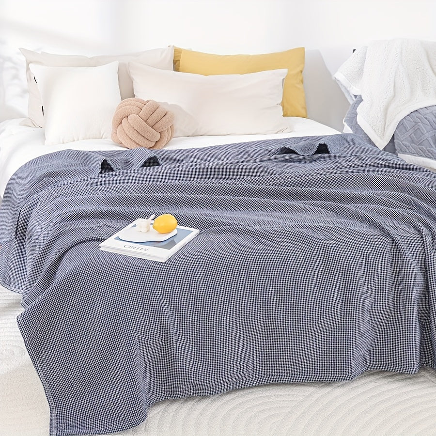 Chic Cotton Checkered Versatile Blanket for Everyday Use