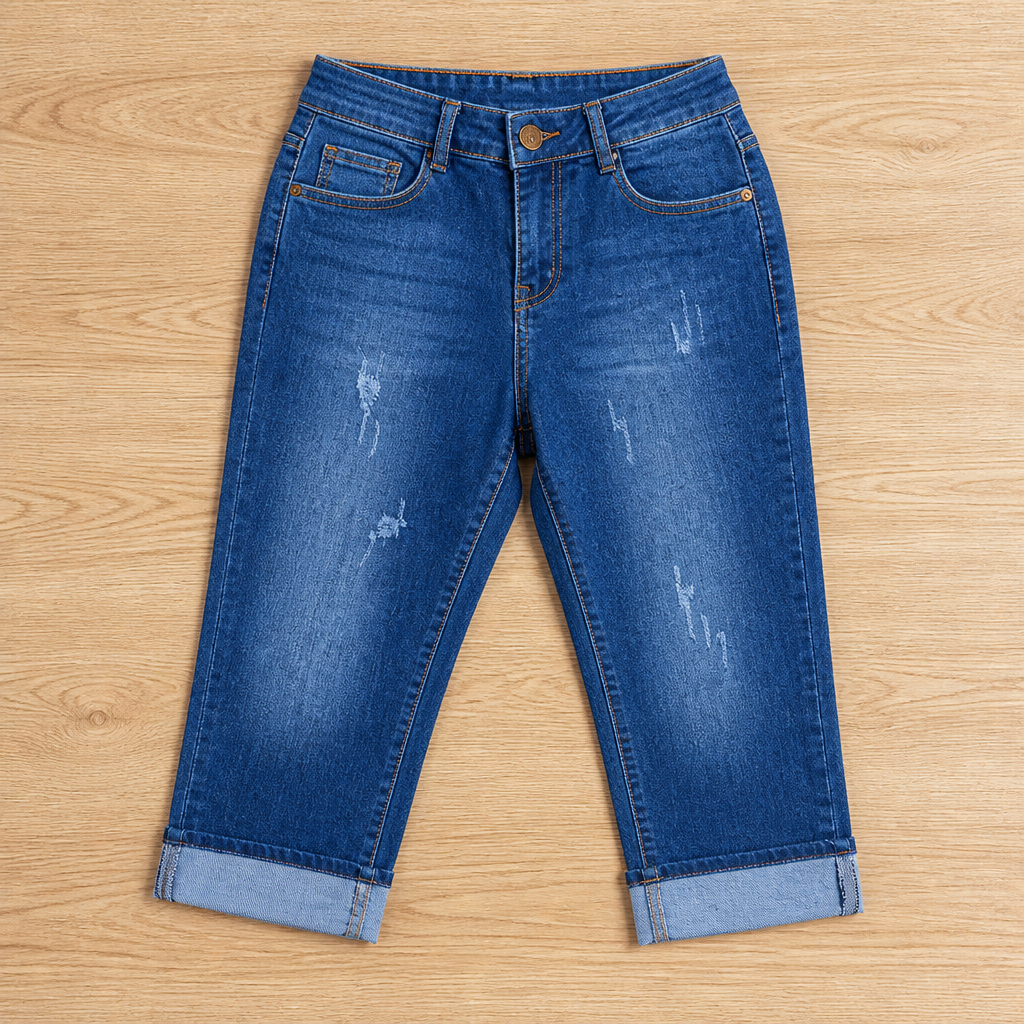 ArdenVibe™ Distressed Capris — Embrace Every Curve with Effortless Edge and All-Day Comfort
