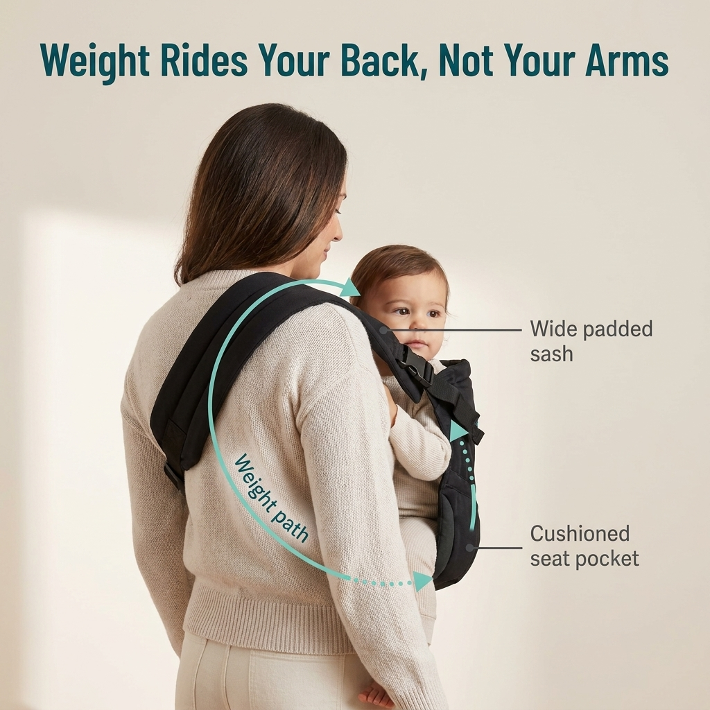 GlideNest™ — Carry Your Toddler Hands-Free Without the Back Pain or Bulk