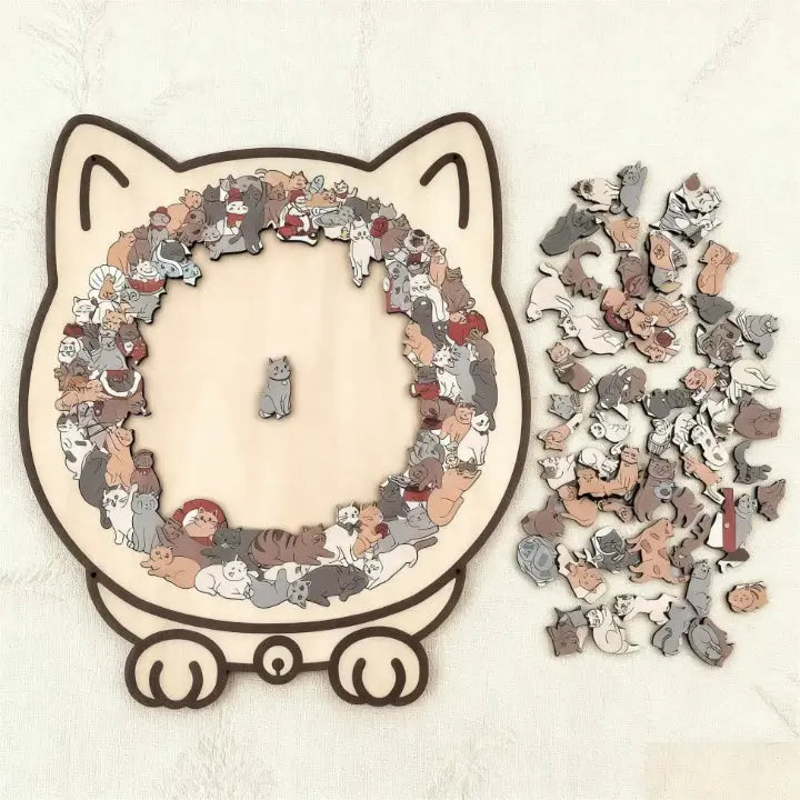 Wooden Cat Brain Teaser