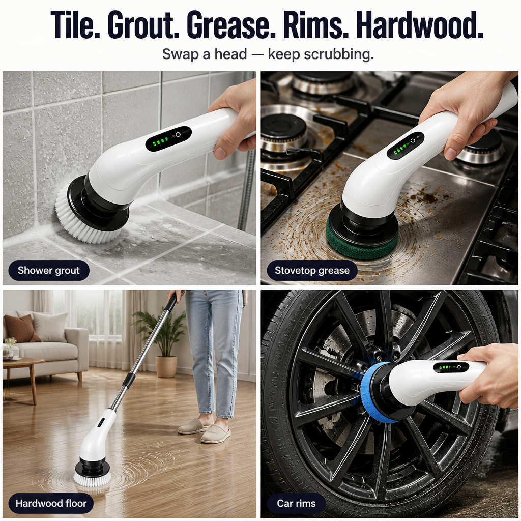 TurboShine™ — Whirl Away Dirt in Half the Time | 8 Heads + Extension Pole