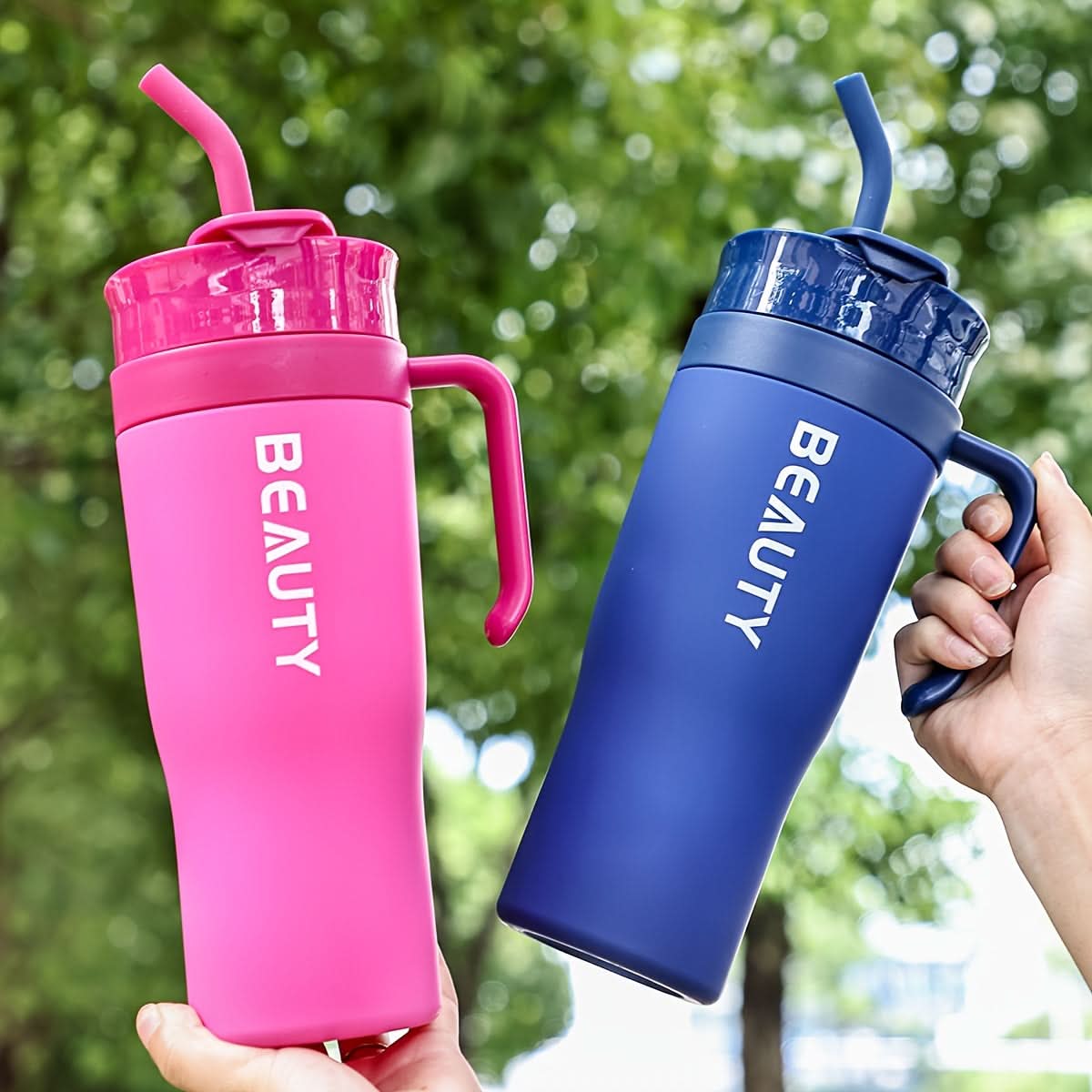 Large Capacity Tumbler Cup with Straw