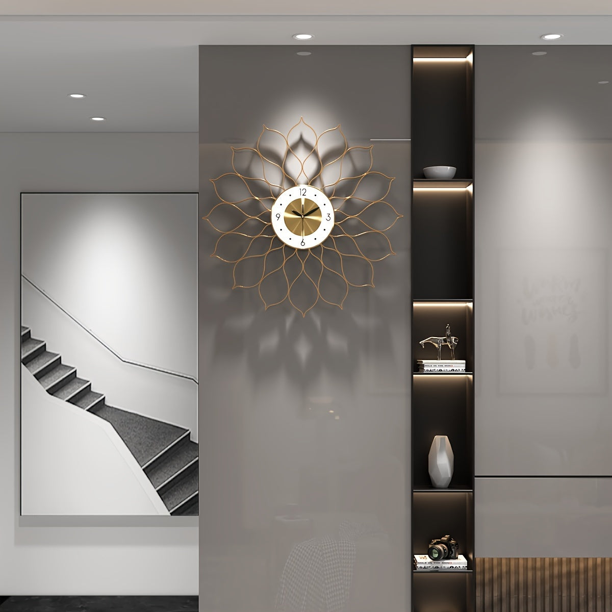 LUXORIA – Elegant Golden Hollow Wall Timepiece