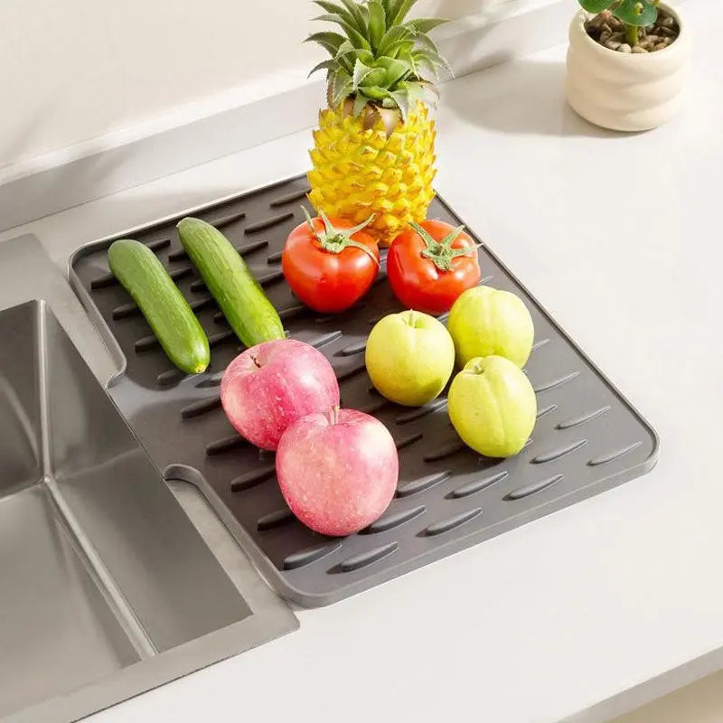 Sleek Silicone Drying Mat for Your Kitchen Sink