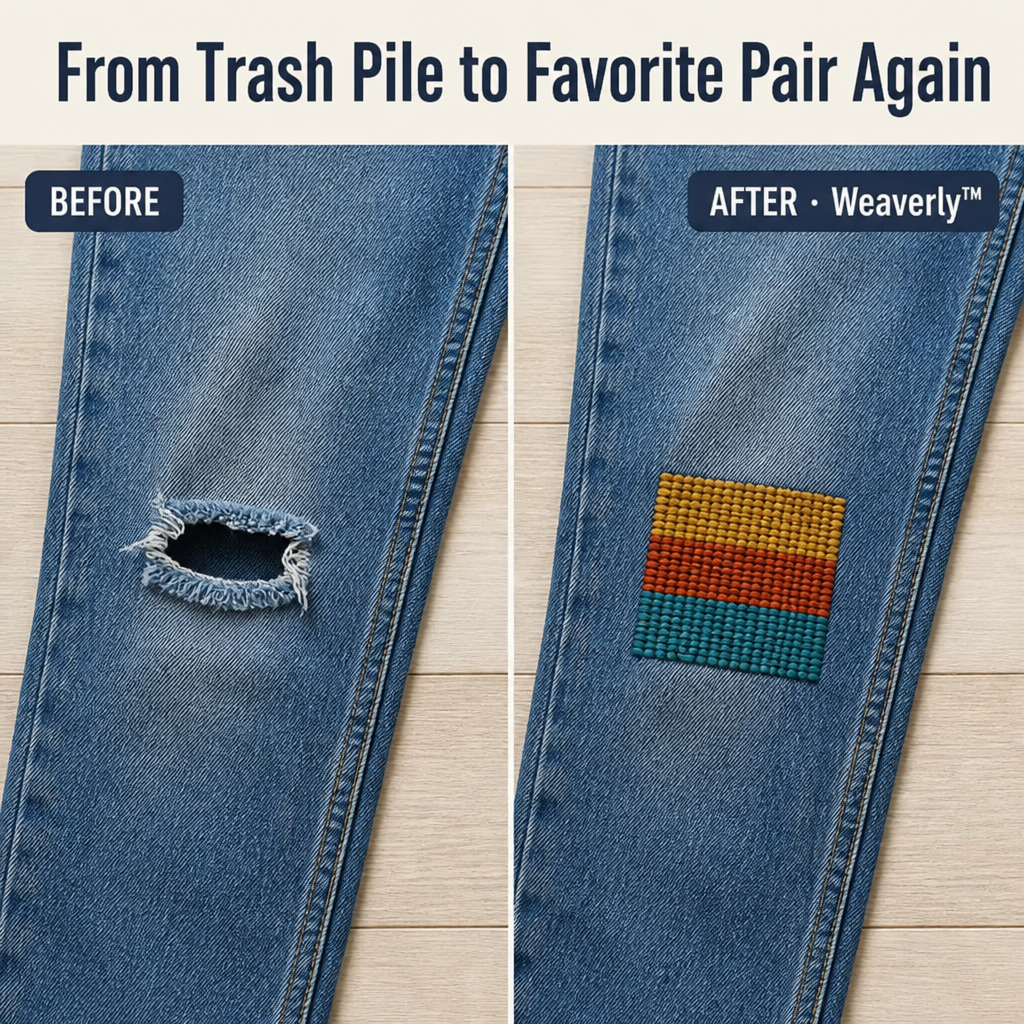 Weaverly™ — Mend Jeans, Sweaters & Beloved Flannels Into Pinterest-Worthy Keepsakes