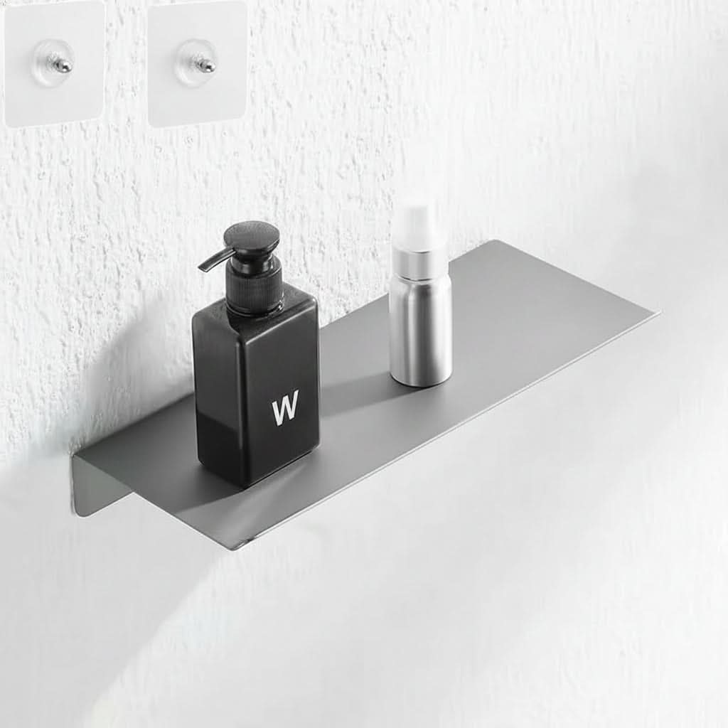 Wall-Mounted Floating Shelf for Bathroom – No Drilling Required