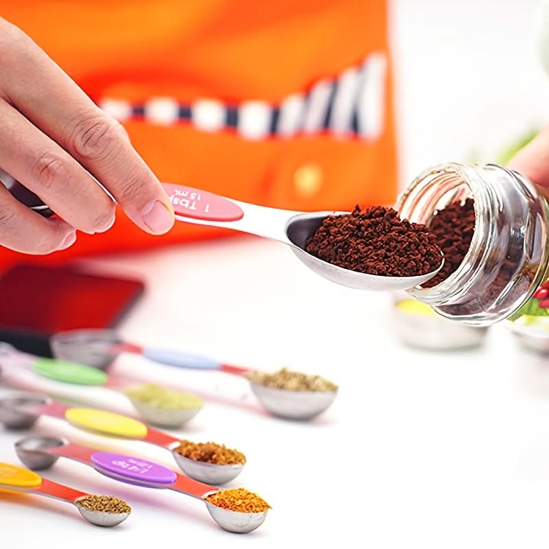 Set of Magnetic Measuring Spoons in Stainless Steel