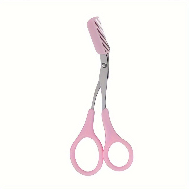 GroomPro - Stainless Steel Eyebrow Scissors with Integrated Comb