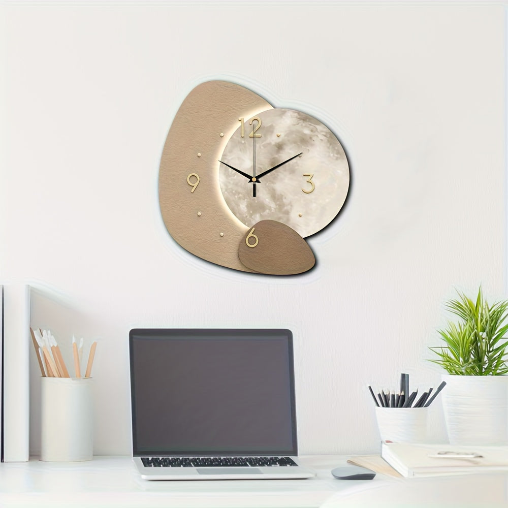 TimberCraft - Exquisite Wooden Wall Clock with Gold Accents