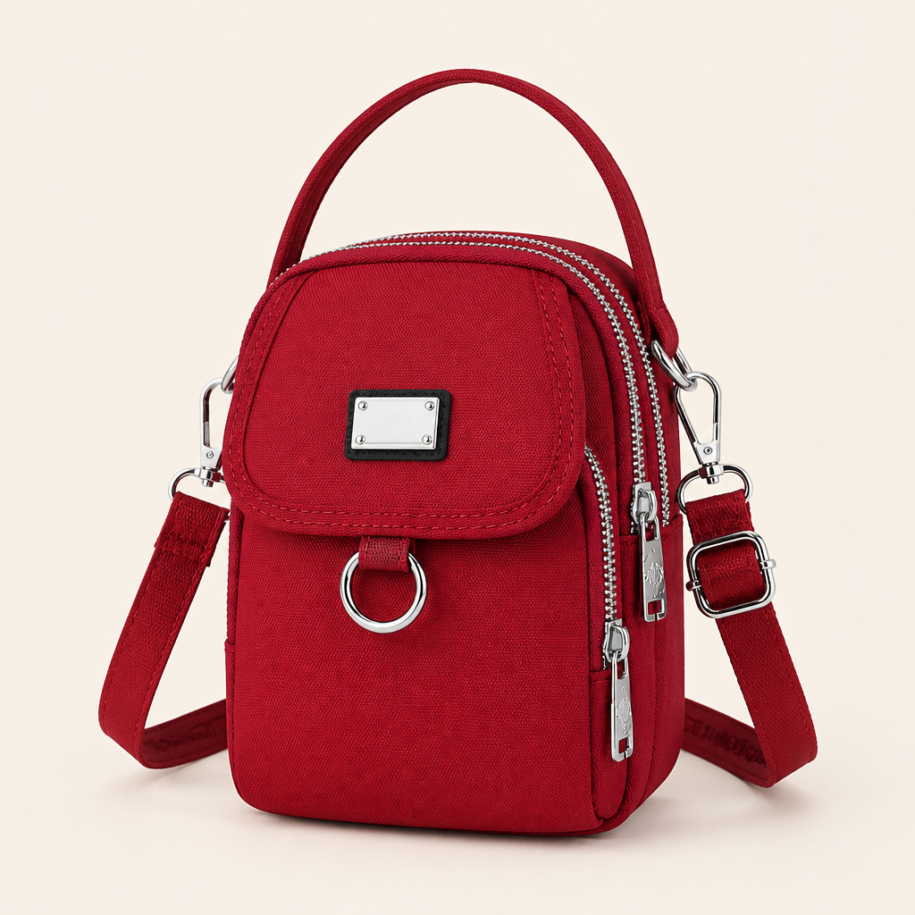 VeloTrek™ – Weatherproof Oxford Compact Triple-Zip Crossbody Bag