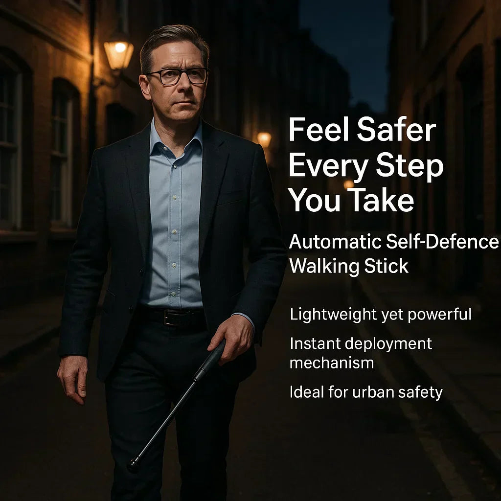 Compact Safety Cane with Secure Grip and Quick Deploy Feature