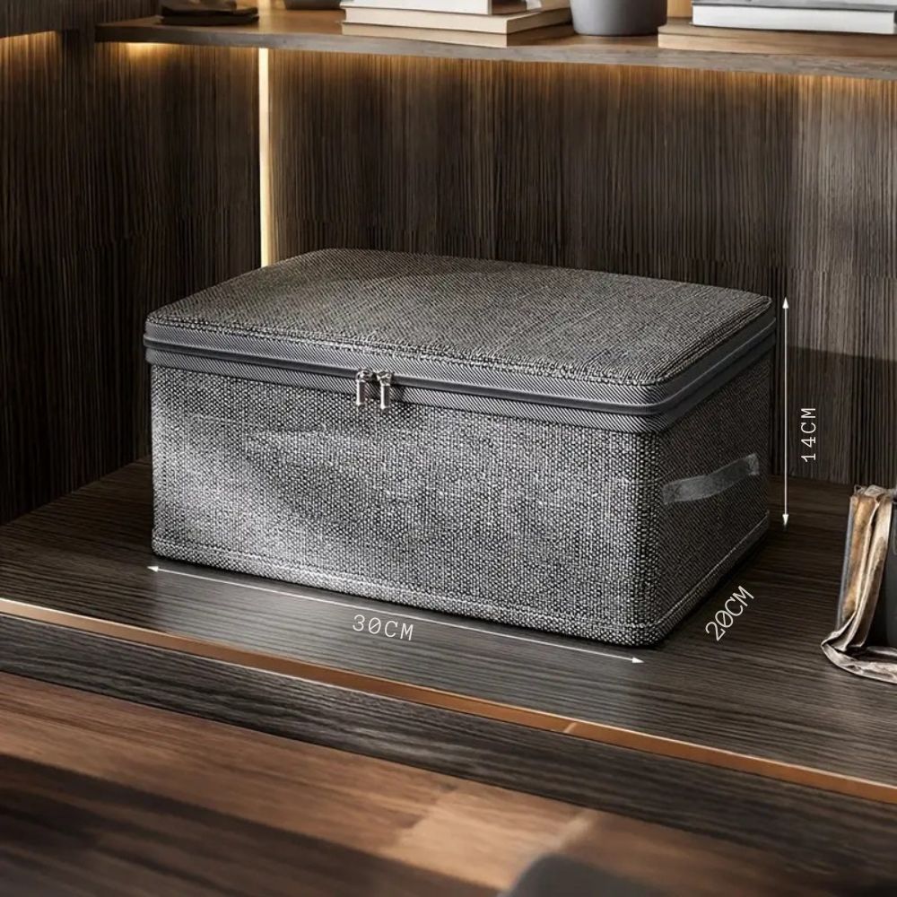 Stylish Fabric Storage Bin with Lid | Compact & Foldable
