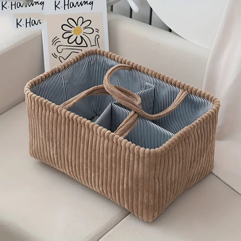 Versatile Storage Basket with Dividers | Organizer with Handles