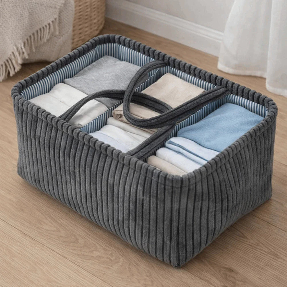 Versatile Storage Basket with Dividers | Organizer with Handles