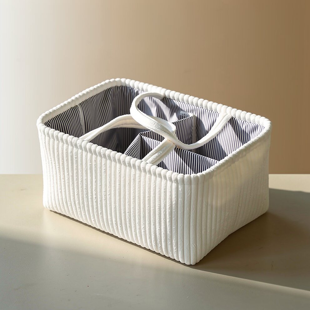 Versatile Storage Basket with Dividers | Organizer with Handles