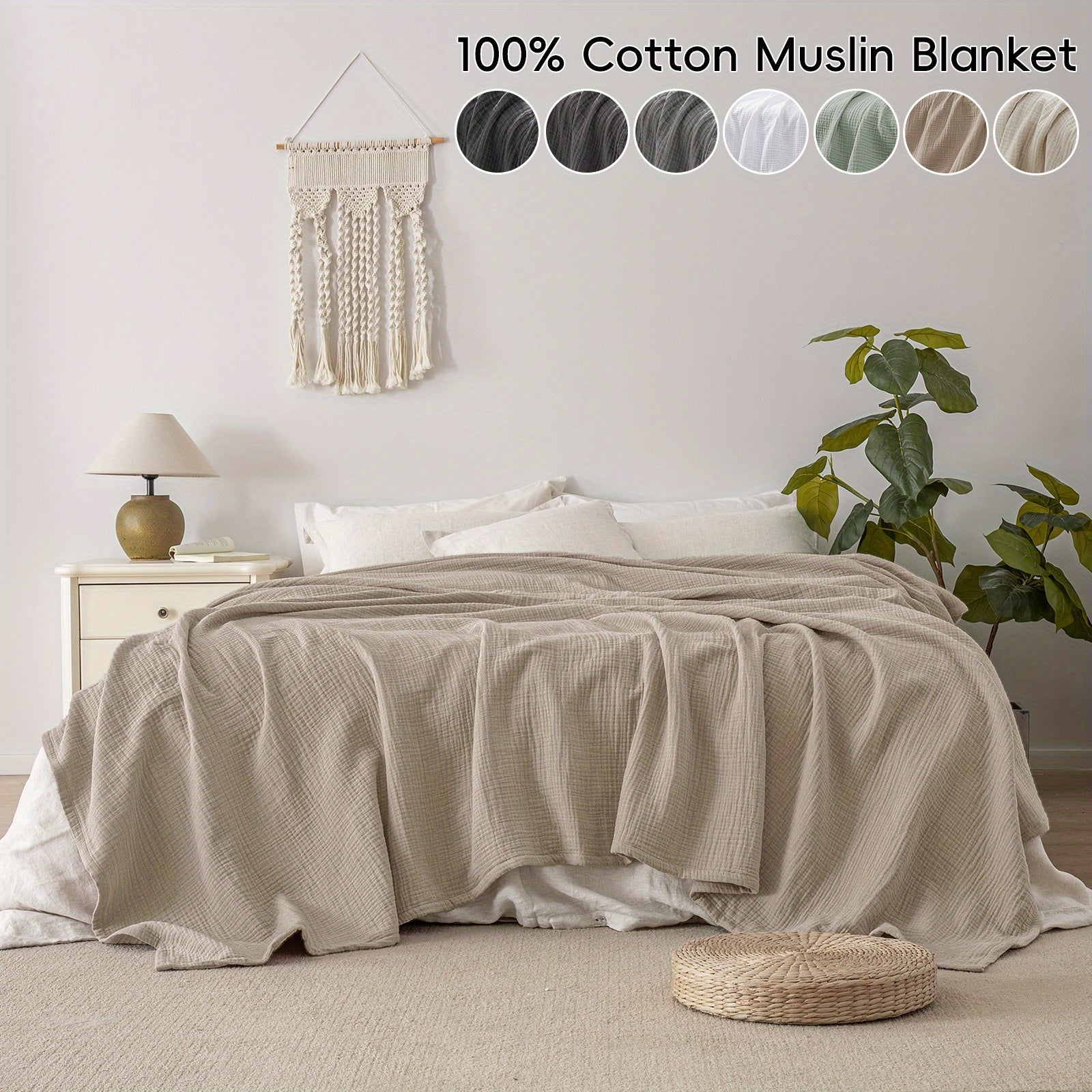 BreezyComfort - Ultra-Light Cotton Blanket for Year-Round Relaxation