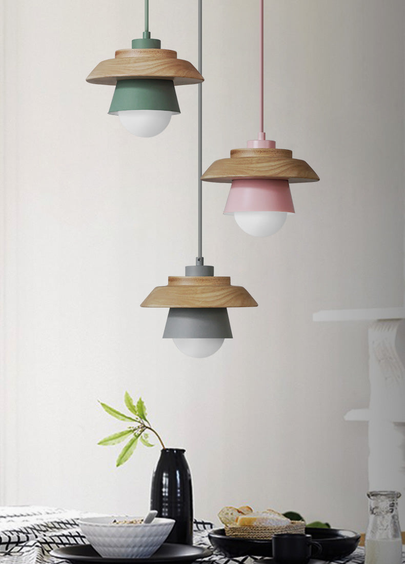 Scandinavian Hanging Wooden Lamp