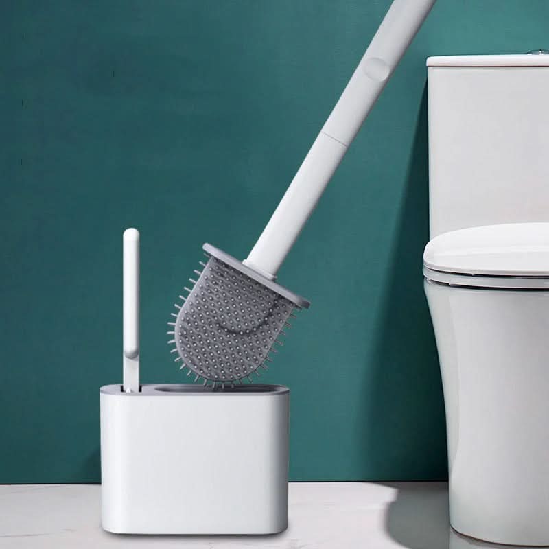 Silicone Toilet Brush Set with Flat Head