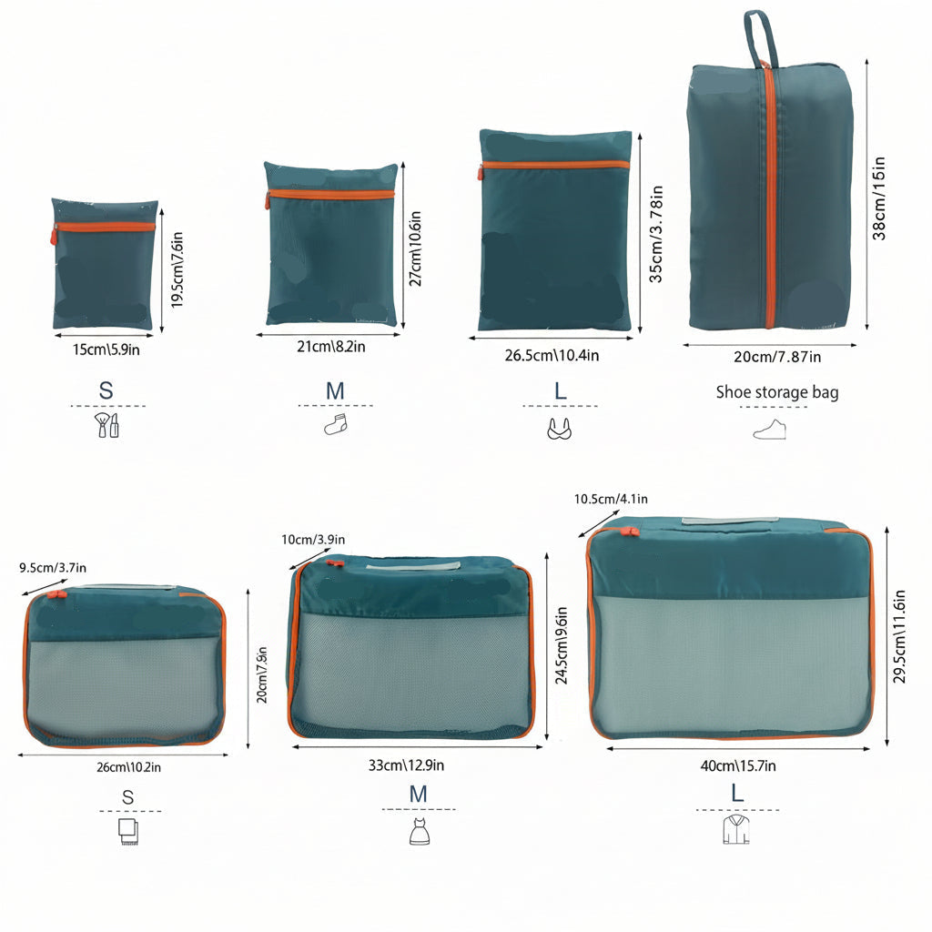 TravelMate - 7-Piece Lightweight Luggage Organizer Set