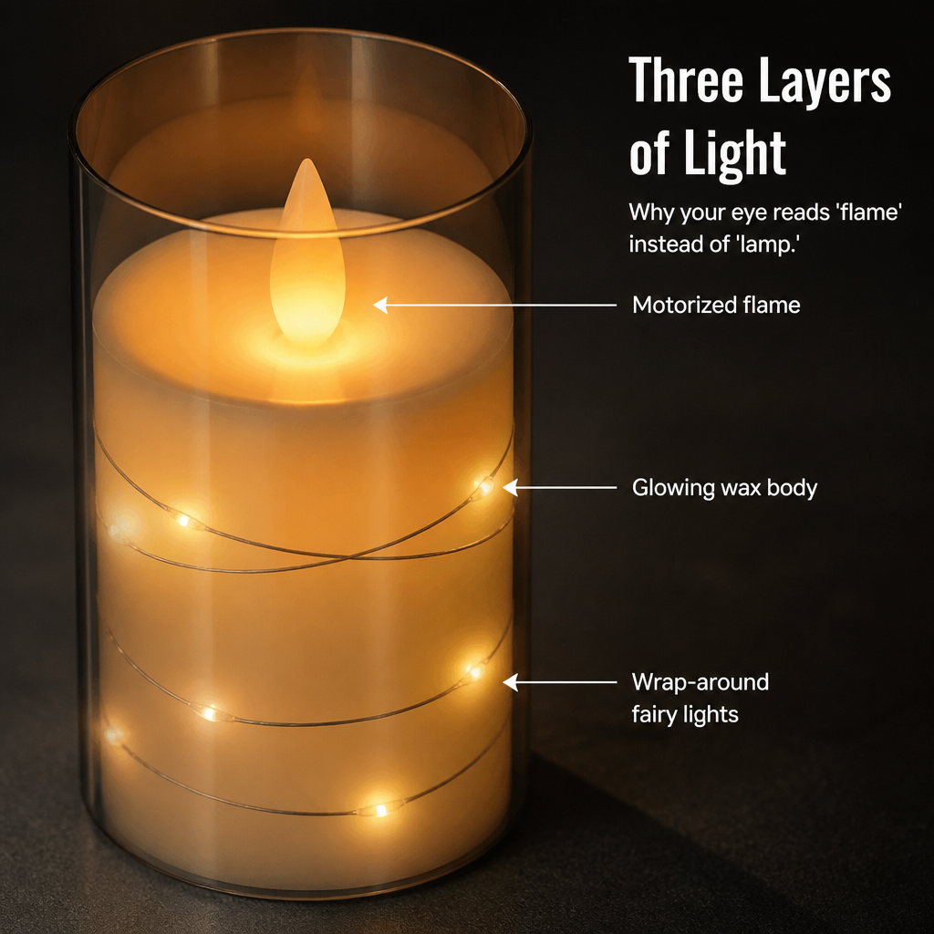 LumenaFlicker™ — Shine Like True Candles Without Fire, Mess, or Concern