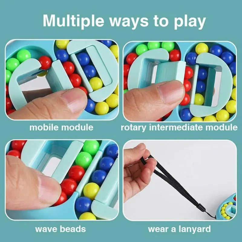 Rotating Bean Fidget Puzzle — Enhances Logic & Color Identification