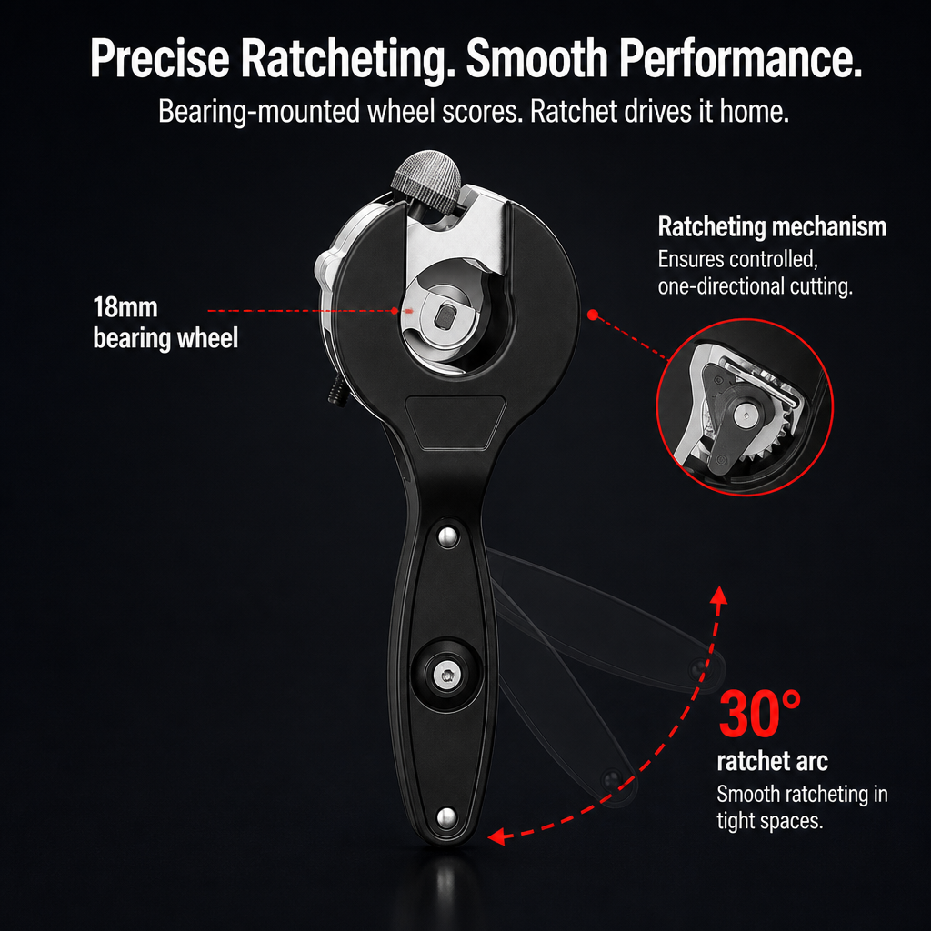 FlowMaster Precision™ — Ratchet PVC, Copper & PEX Fast Without Pipe Damage